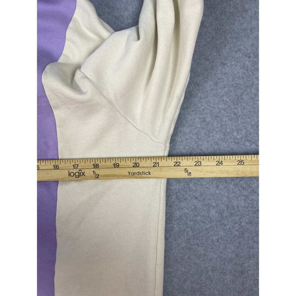 VTG Teddy Fresh Hoodie Size S Purple Pink Long Sleeve Pullover Color Block - Picture 4 of 9